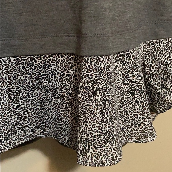 NWT Loft Leopard Print Mixed Media Shirttail Top S - Picture 3 of 6